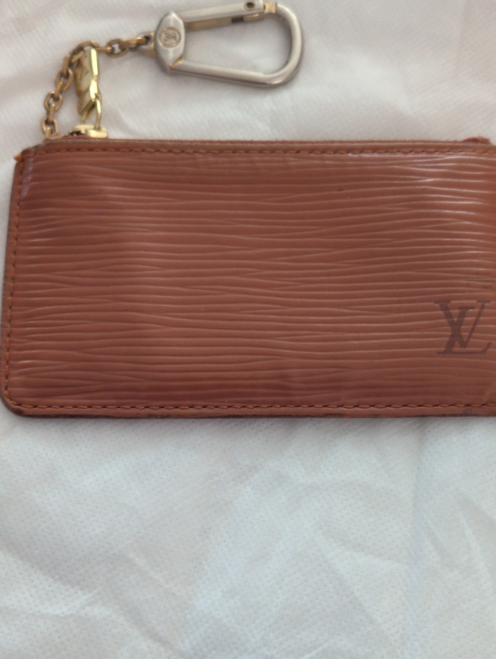 Louis Vuitton Brown Epi Leather Key Pouch with Chain